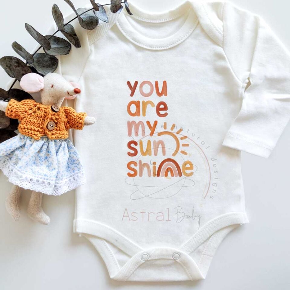 You Are My Sunshine Kısa / Uzun Kol Çıtçıtlı Bebek Body