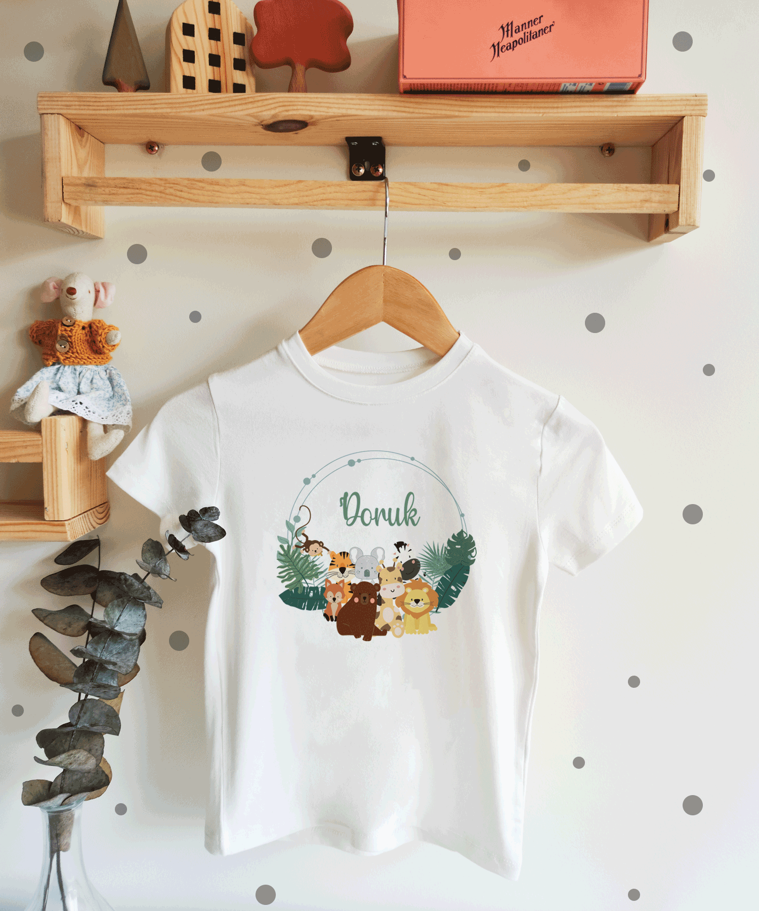 Safari Desenli İsimli Çocuk T-shirt