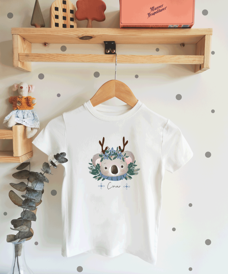 Yeni Yıl Koala Desenli Çocuk T-shirt