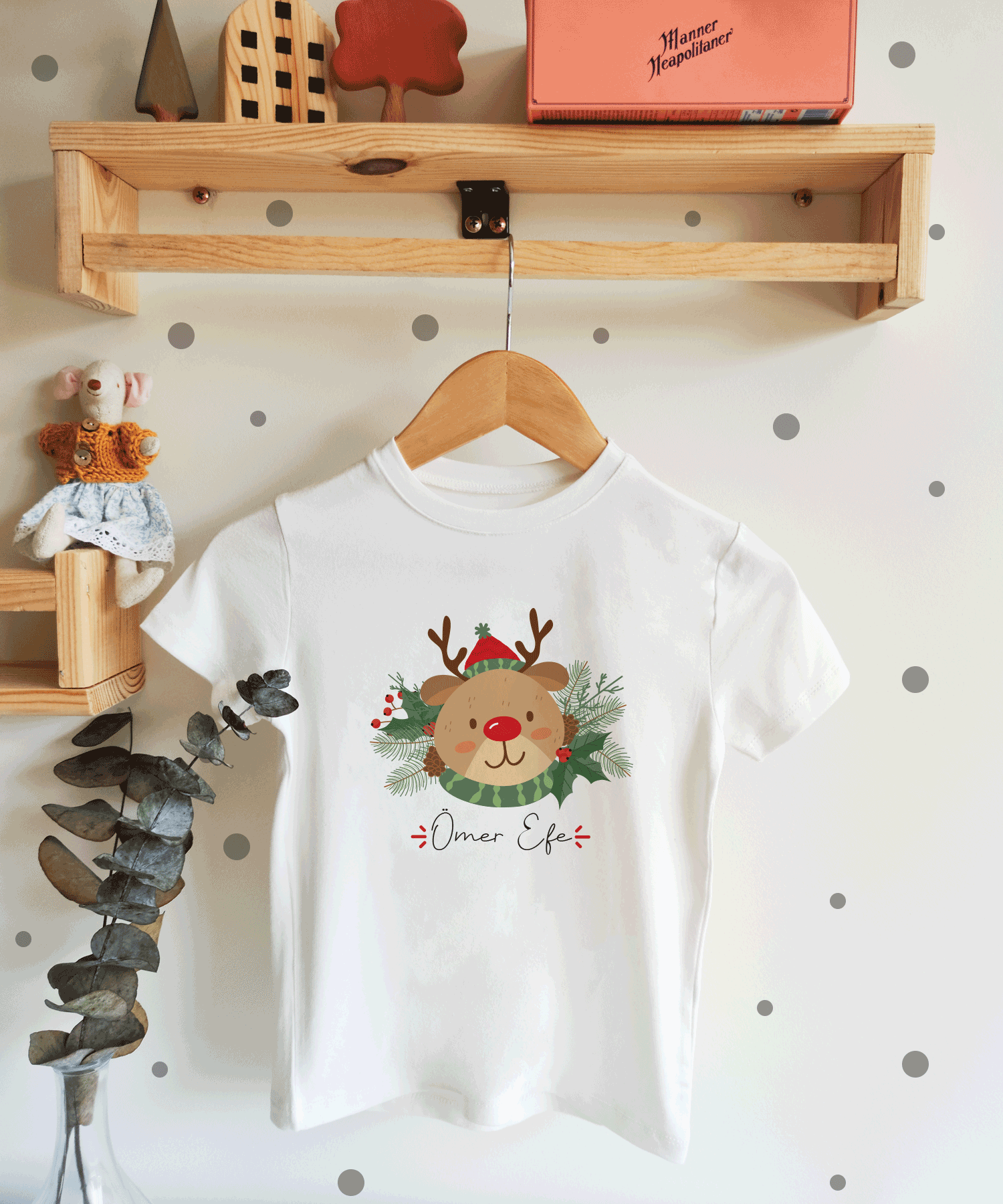 Yeni Yıl Ayıcık Desenli Çocuk T-shirt