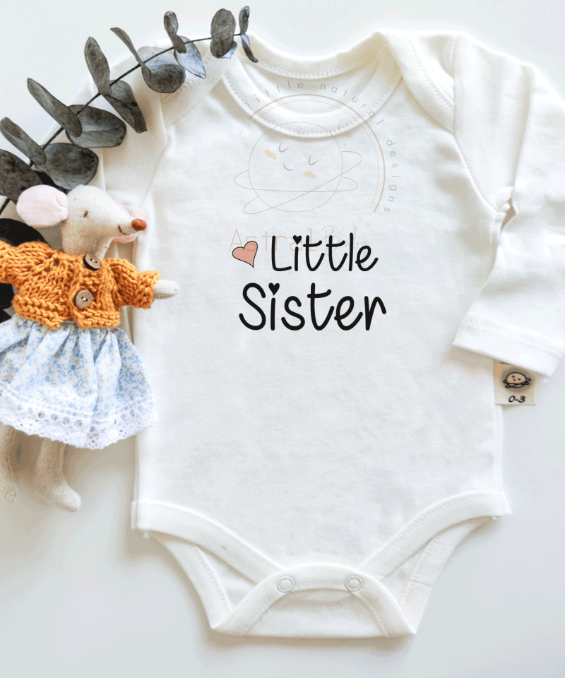 Little Sister Yazılı Kısa / Uzun Kol Çıtçıtlı Bebek Body