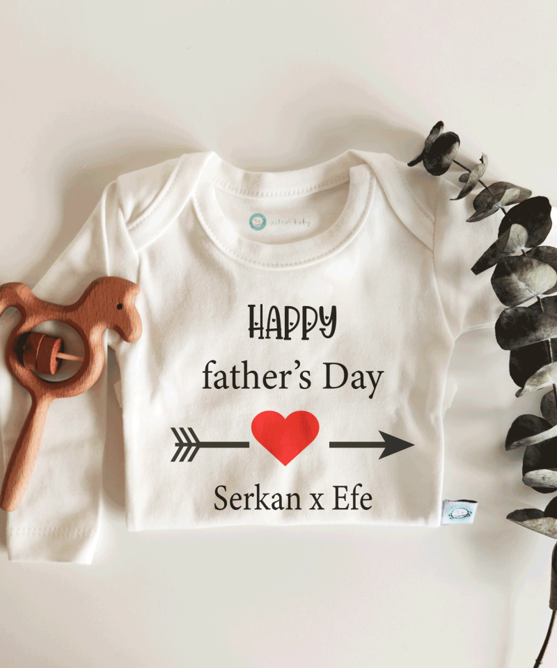 Happy Father's Day Kısa / Uzun Kol Çıtçıtlı Bebek Body