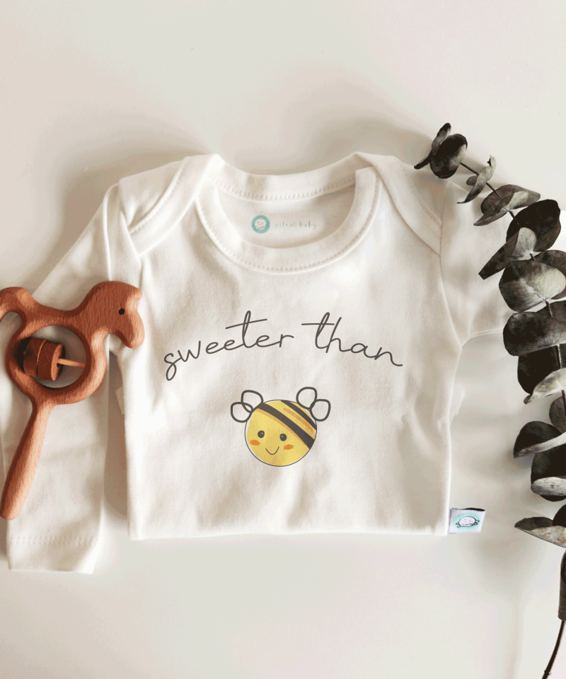 Sweeter Than Bee Kısa / Uzun Kol Çıtçıtlı Bebek Body