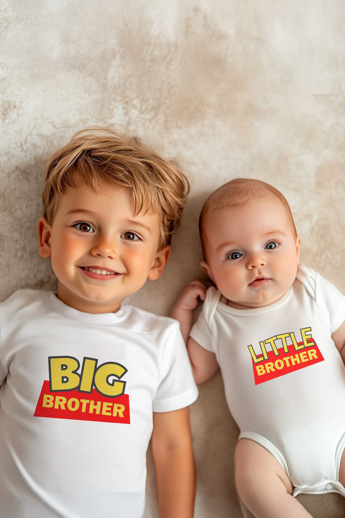 %100 Pamuk Big Brother / Little Brother Kırmızı 2'li Kardeş Kombini