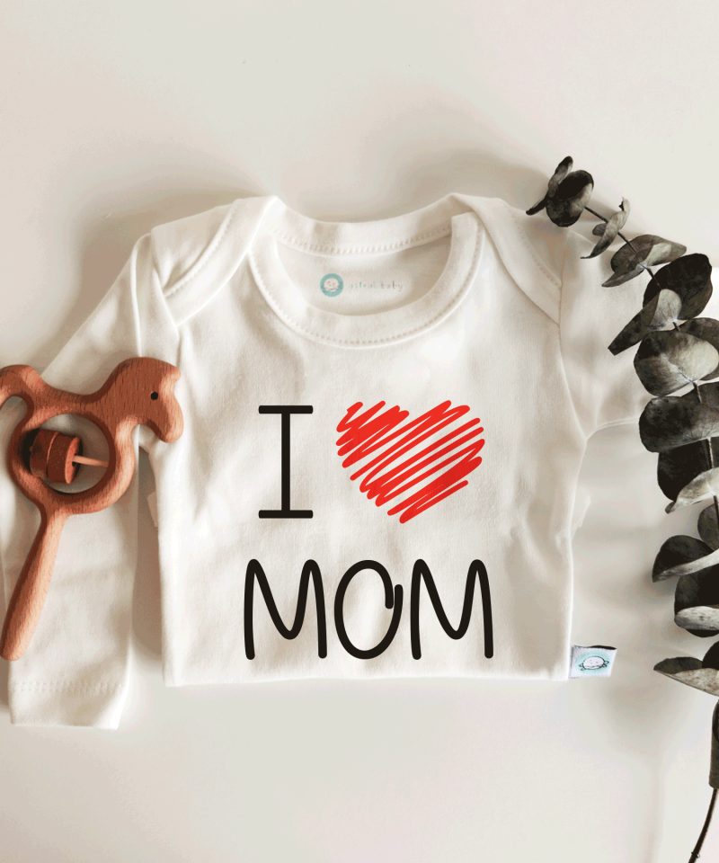 I Love Mom Kısa / Uzun Kol Çıtçıtlı Bebek Body