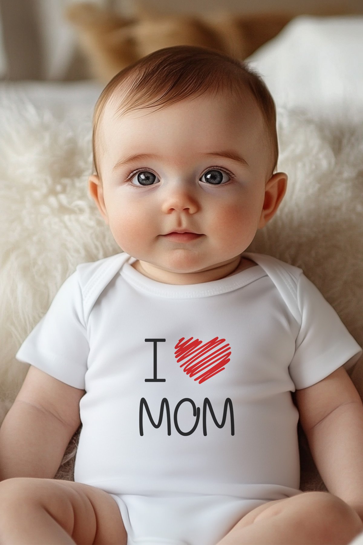 I Love Mom Kısa / Uzun Kol Çıtçıtlı Bebek Body