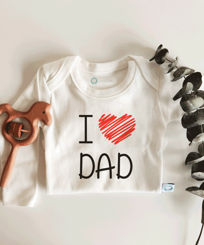 I Love Dad Kısa / Uzun Kol Çıtçıtlı Bebek Body