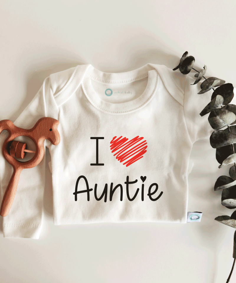 I Love Auntie Kısa / Uzun Kol Çıtçıtlı Bebek Body