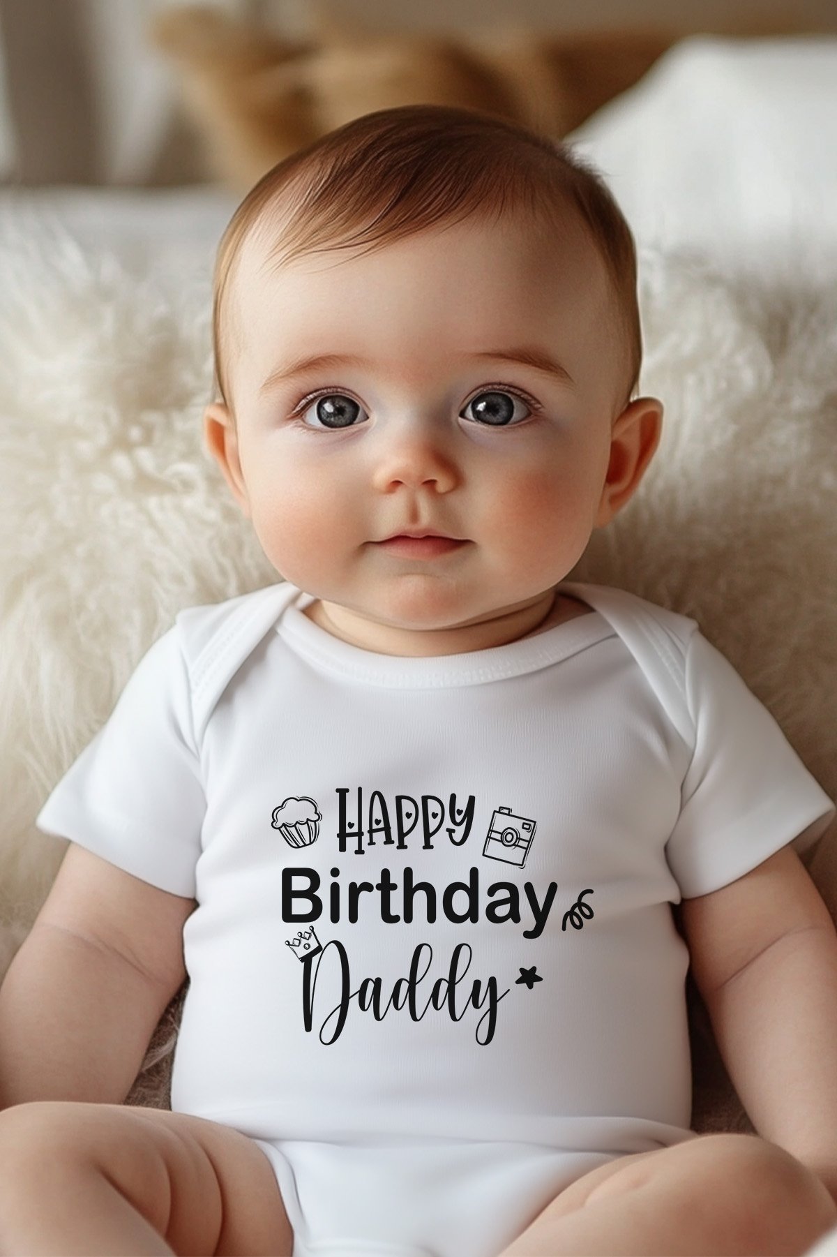 Happy Birthday Daddy Kısa / Uzun Kol Çıtçıtlı Bebek Body