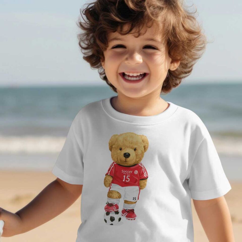 Futbol Teddy Desenli Çocuk T-shirt