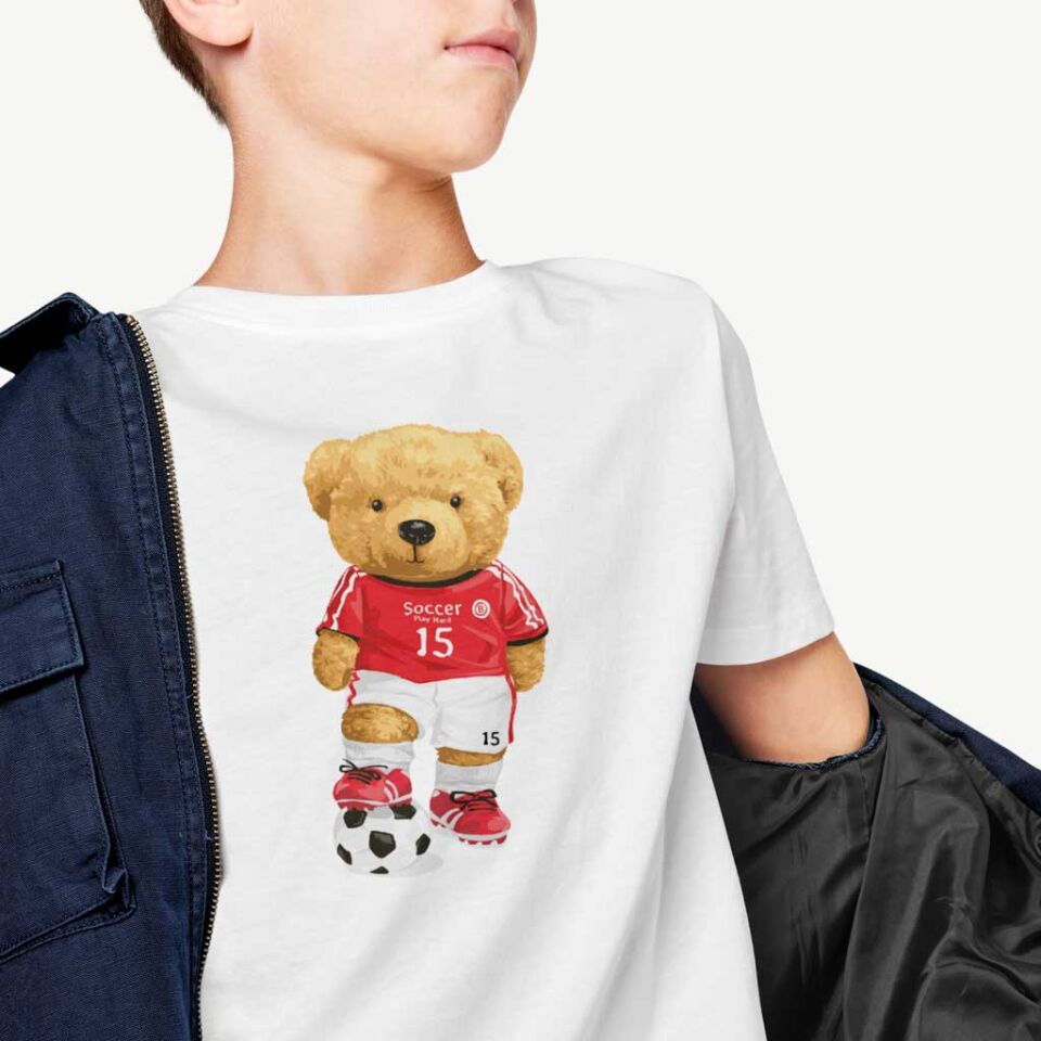 Futbol Teddy Desenli Çocuk T-shirt