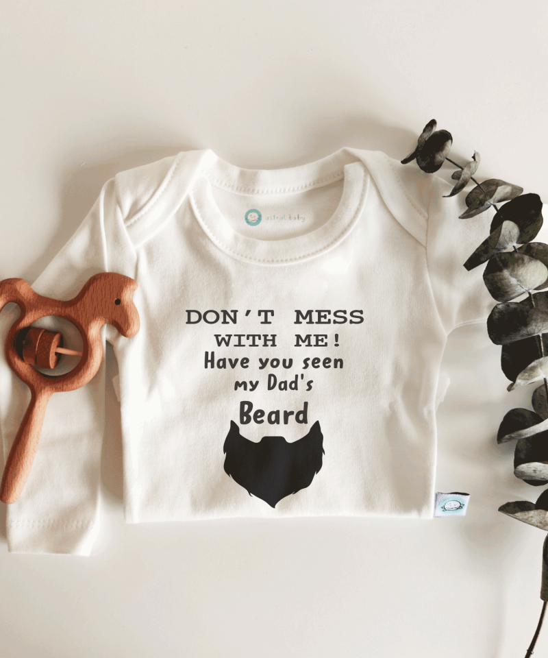 Dad's Beard Kısa / Uzun Kol Çıtçıtlı Bebek Body