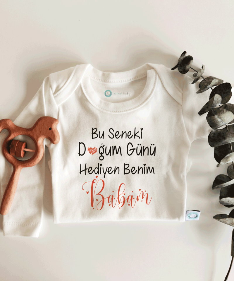 Bu Seneki Hediyen Benim Babam Kısa / Uzun Kol Çıtçıtlı Bebek Body