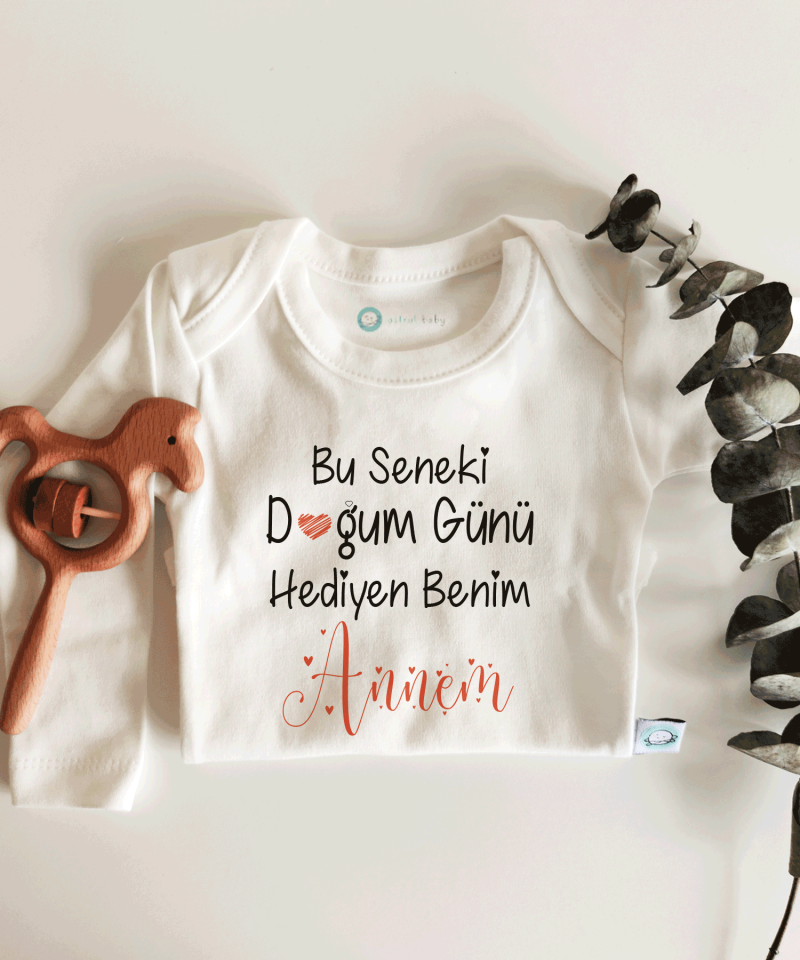 Bu Seneki Hediyen Benim Annem Kısa / Uzun Kol Çıtçıtlı Bebek Body