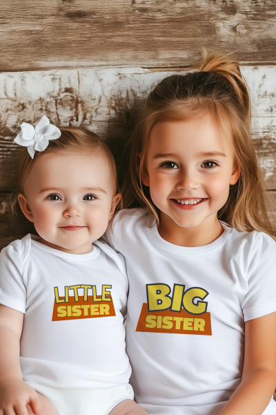 %100 Pamuk Big Sister / Little Sister 2'li Kardeş Kombini