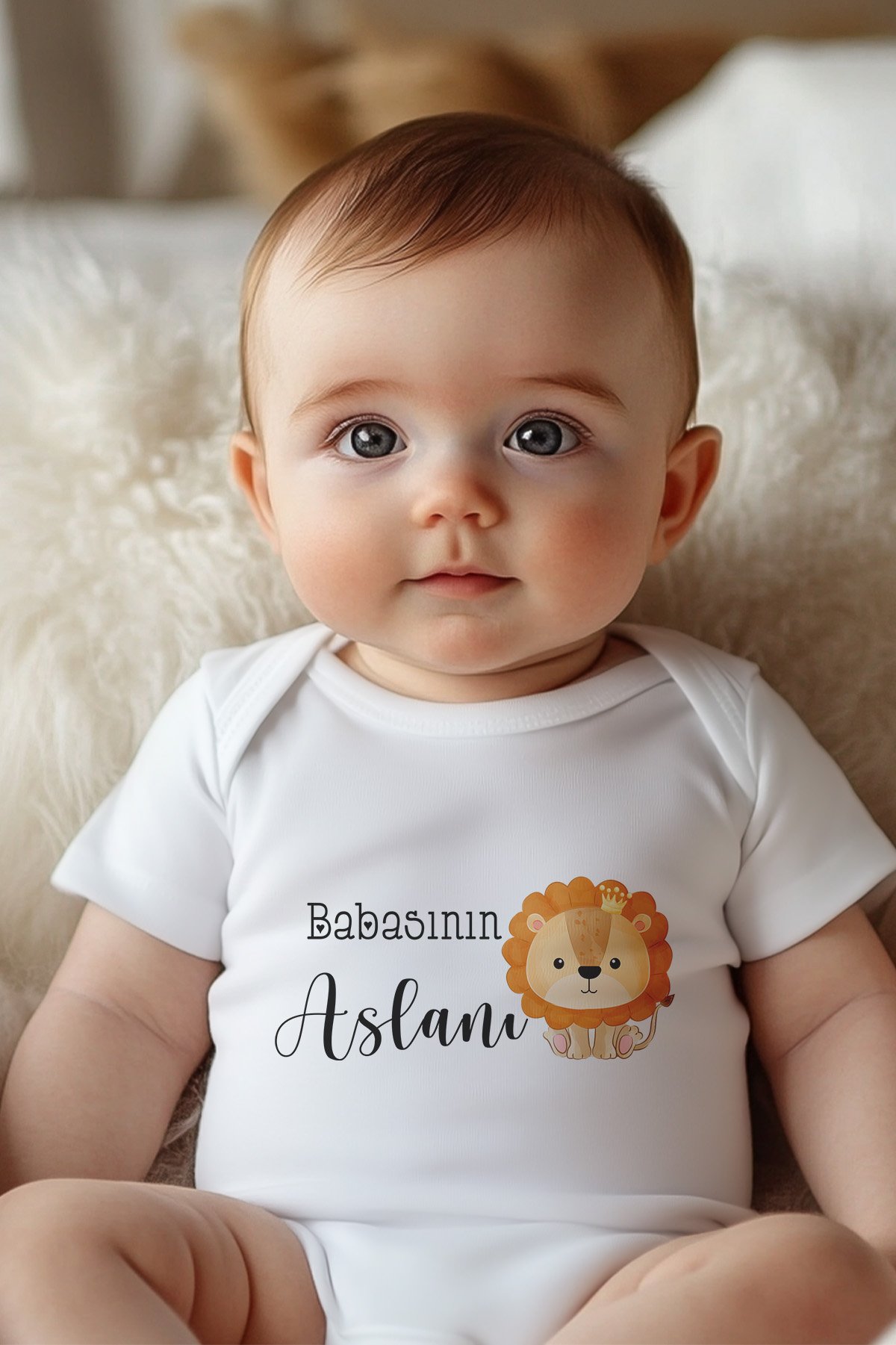 Babasının Aslanı Kısa / Uzun Kol Çıtçıtlı Bebek Body