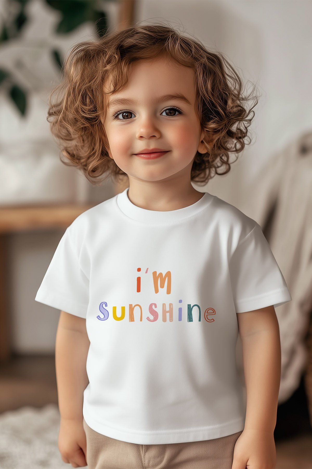 %100 Pamuk Unisex I'm Sunshine Çocuk Tişört