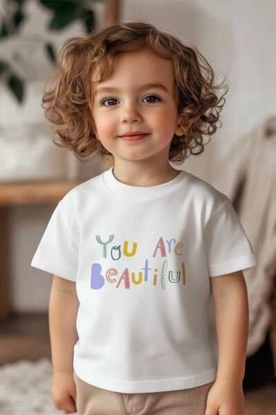 %100 Pamuk Unisex You're Beautiful Çocuk Tişört