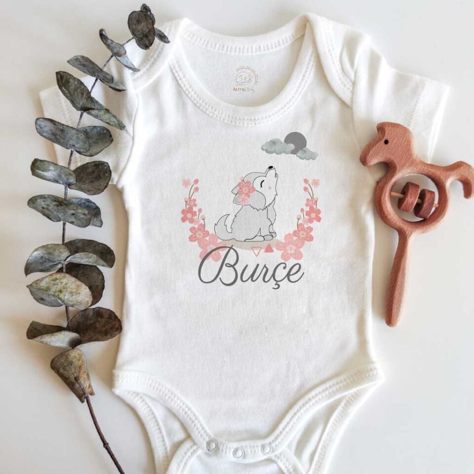 Baby Wolf Flower Kısa / Uzun Kol Çıtçıtlı Bebek Body