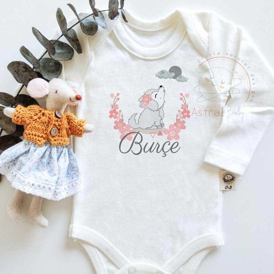 Baby Wolf Flower Kısa / Uzun Kol Çıtçıtlı Bebek Body